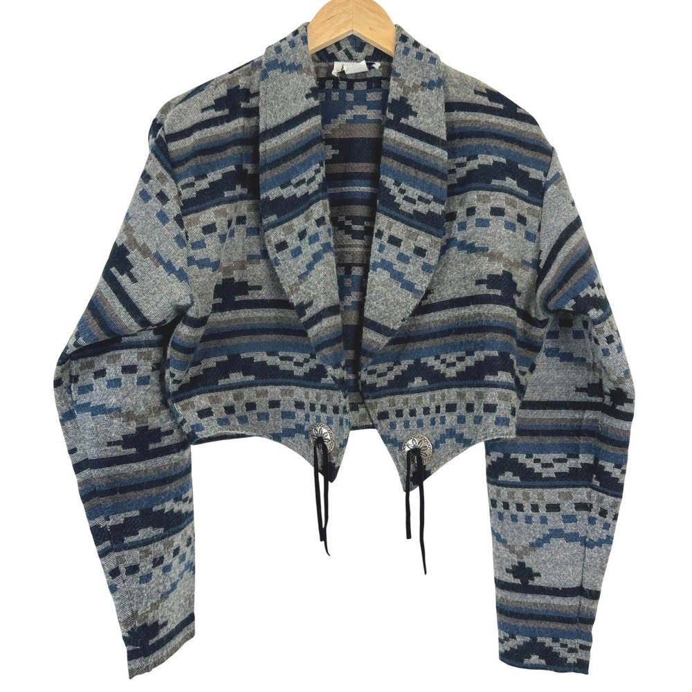 VTG! BANJO DALLAS TEXAS Southwestern Aztec Navajo Style‎ Cropped Jacket Womens L